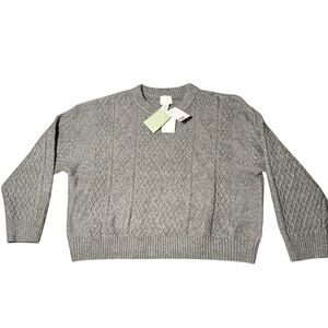 H&M Cable-Knit Sweater Grey XXL